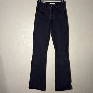 Levi’s ribcage boot black jeans button fly high rise size 25